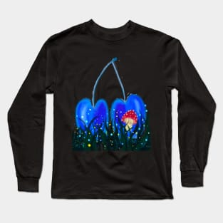 Blue Cheri Mushroom Long Sleeve T-Shirt